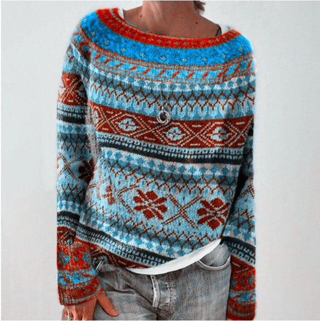 MIRA™ | Pull Ample Col Rond Multicolore