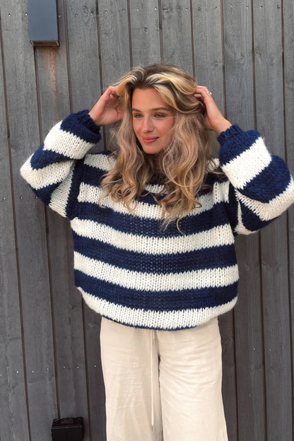 LINA™ | Pull Oversize à Rayures et Manches Longues